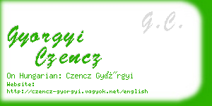 gyorgyi czencz business card